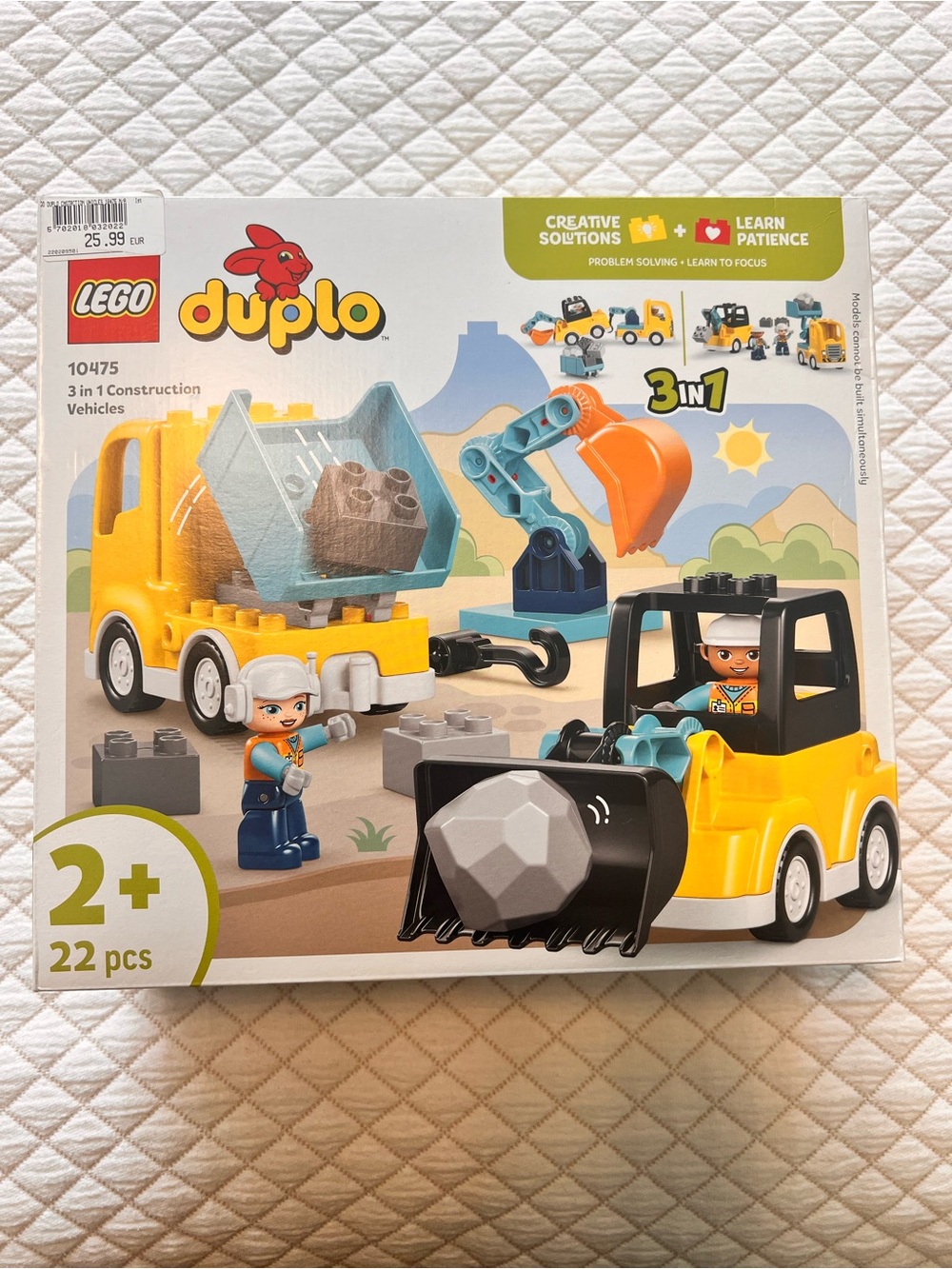 Lego 10475 Duplo Yellow 3-in-1 Construction Vehicles Playset